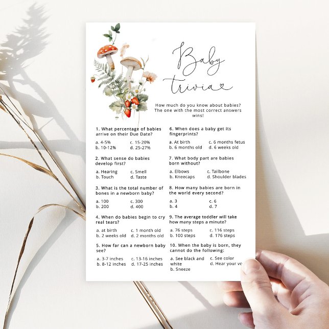 Herfst wilde paddenstoel bos baby trivia spel (Creator heeft geüpload)