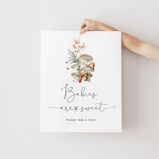 Herfst wilde paddenstoelen Baby's zijn zoet Poster