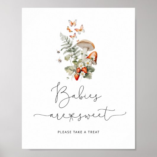 Herfst wilde paddenstoelen Baby's zijn zoet Poster (Voorkant)