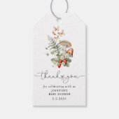 Herfst wilde paddestoel baby shower dank u label cadeaulabel (Voorkant)