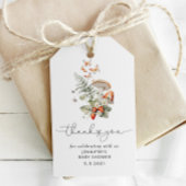 Herfst wilde paddestoel baby shower dank u label cadeaulabel