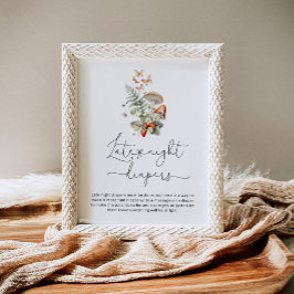 Herfst wilde paddestoel Late nacht luiers spel Pos Poster