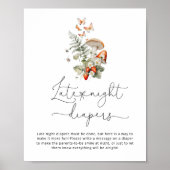 Herfst wilde paddestoel Late nacht luiers spel Pos Poster (Voorkant)