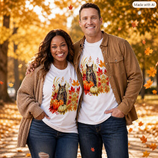 Herfst Wilde Uil Waterverf Bladeren T-shirt