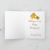 Herfst wilde wijnstok bladeren Happy Thanksgiving Feestdagen Kaart (Binnen)