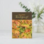 Herfst wilde wijnstok bladeren Happy Thanksgiving Feestdagenkaart (Staand voorkant)