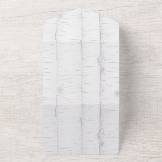 Herfst WildeBloemen Witte Berkenboom Huwelijk All In One Uitnodiging (Buitenkant)