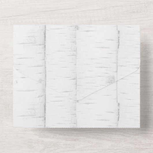 Herfst WildeBloemen Witte Berkenboom Huwelijk All In One Uitnodiging (Achterkant)