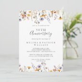 Herfst Wildflower 50ste bruiloft Jubileum Kaart (Staand voorkant)
