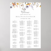 Herfst Wildflower Alfabetische Zitting Grafiek Poster (Voorkant)
