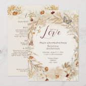 Herfst Wildflower Alles in één Baby shower Kaart (Voorkant / Achterkant)