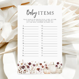 Herfst Wildflower Baby shower Baby Items spel