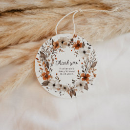Herfst Wildflower Baby shower Bedankjes Labels
