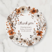 Herfst Wildflower Baby shower Bedankjes Labels (Voorkant)