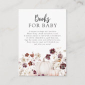 Herfst Wildflower Baby shower Boeken voor Baby Informatiekaartje (Voorkant)