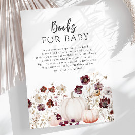 Herfst Wildflower Baby shower Boeken voor Baby Informatiekaartje