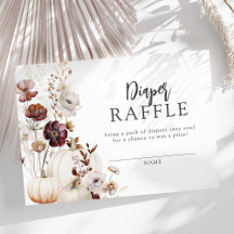 Herfst Wildflower Baby shower Luier Raffle