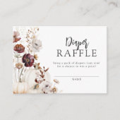 Herfst Wildflower Baby shower Luier Raffle Informatiekaartje (Voorkant)