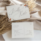 Herfst Wildflower Beige Menu Keuze RSVP Briefkaart