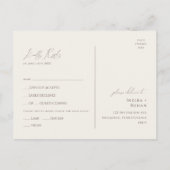 Herfst Wildflower Beige Menu Keuze RSVP Briefkaart (Achterkant)