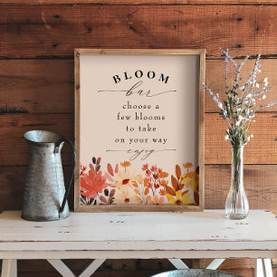 Herfst Wildflower Bloom of Poster met bloemstaaf