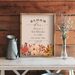 Herfst Wildflower Bloom of Poster met bloemstaaf