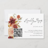 Herfst Wildflower Boho QR Code RSVP Kaart (Voorkant)