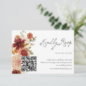 Herfst Wildflower Boho QR Code RSVP Kaart (Staand voorkant)