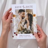 Herfst Wildflower Boho Trouwfoto Save The Date