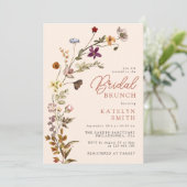 Herfst Wildflower Boho Tuin Bloemen Bruidsbrunch Kaart (Staand voorkant)