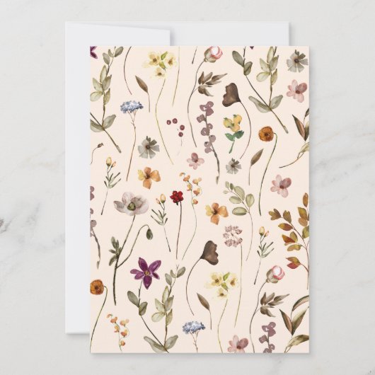 Herfst Wildflower Boho Tuin Bloemen Bruidsbrunch Kaart (Achterkant)