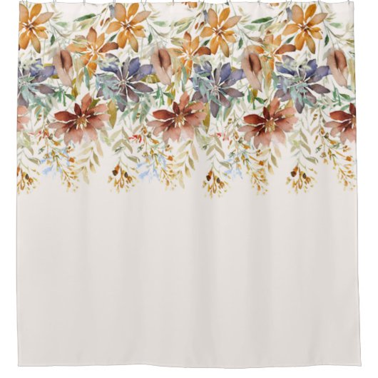 Herfst wildflower border douchegordijn (Voorkant)