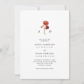 Herfst Wildflower Botanisch Monogram QR Code Bruil Kaart (Voorkant)