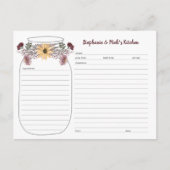 Herfst Wildflower Bouquet Mason Jar Recipe Kaarten (Voorkant)