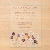 Herfst Wildflower bruiloft Acryl Uitnodigingen (Voorkant)
