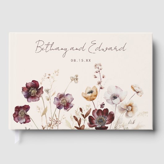 Herfst Wildflower bruiloft Gastenboek (Voorkant)