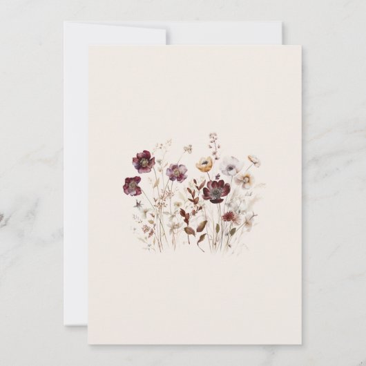 Herfst Wildflower bruiloft Kaart (Achterkant)
