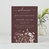 Herfst Wildflower bruiloft Programmakaart (Staand voorkant)