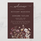 Herfst Wildflower bruiloft Programmakaart (Voorkant)