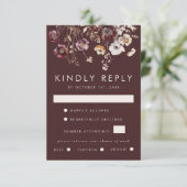 Herfst Wildflower bruiloft RSVP Kaartje (Staand voorkant)