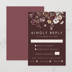 Herfst Wildflower bruiloft RSVP Kaartje
