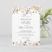 Herfst Wildflower Brunch en Bubbly Vrijgezellenfee Kaart (Staand voorkant)