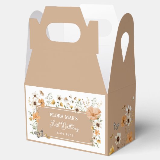 Herfst Wildflower Butterfly Tea Party Verjaardag Bedankdoosjes (Geopend)