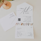 Herfst Wildflower | Casual QR-Codeverzegeling en v All In One Uitnodiging