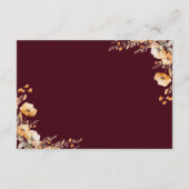 Herfst Wildflower Crest Bourgogne Wedding Details Informatiekaartje (Achterkant)