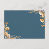 Herfst Wildflower Crest Dusty Blue Wedding Details Informatiekaartje (Achterkant)