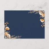 Herfst Wildflower Crest Navy Blue Wedding Details Informatiekaartje (Achterkant)