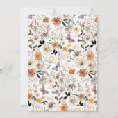 Herfst Wildflower Cross & Script Baby Toewijding Kaart (Achterkant)