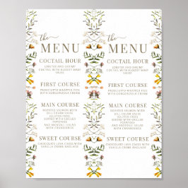 Herfst Wildflower Dinner Menu Instant Download Poster