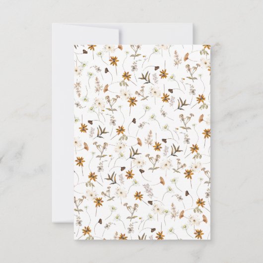 Herfst Wildflower Elegant Vrijgezellenfeest Bedankkaart (Achterkant)